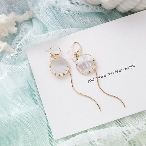 NWOT New Wave Gold Shell Design Earrings - Picture 1 of 10